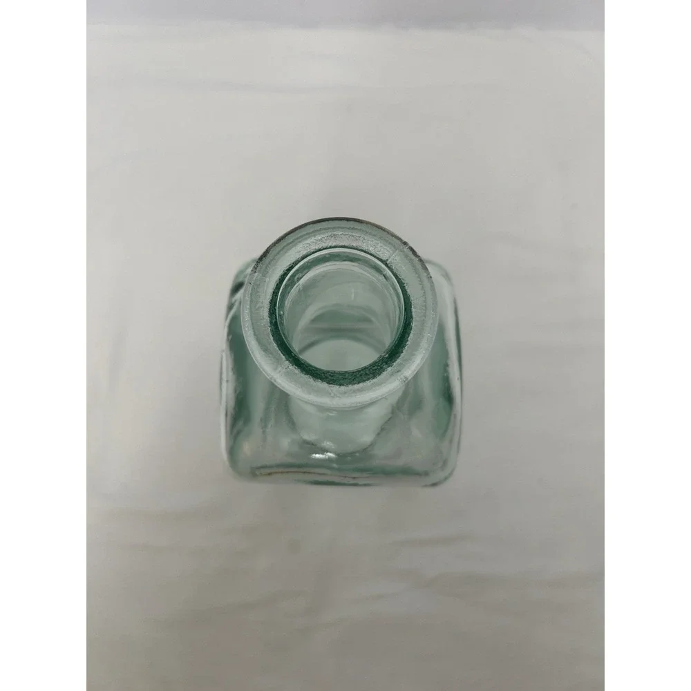 Green Glass Decanter Bottle w/ Stopper Barware 11